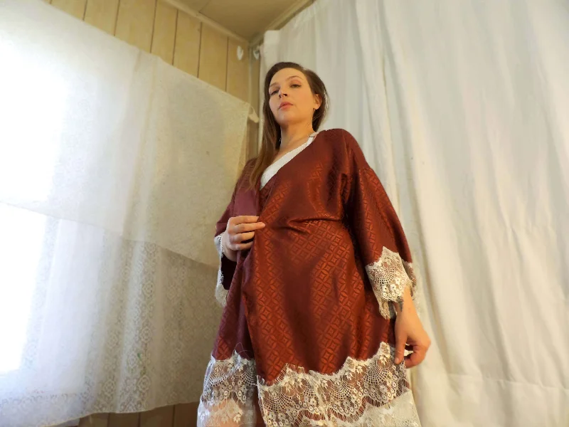Red diamonds Satin Robe