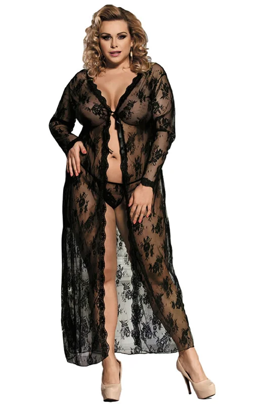 Womens bridal robes satin wedding day-YesX YX824Q Long Black Gown