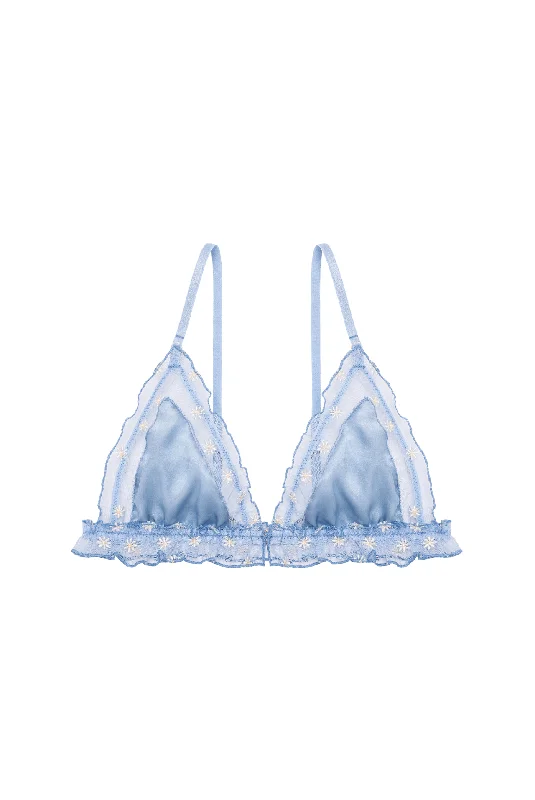 Mesh lingerie sets for breathability -PAQUERETTE Triangle Bra with Silk