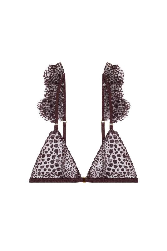 Where can I find the best straps for lingerie sets-PANTHÈRE Triangle Bra With Frills Where can I find the best straps for lingerie sets-PANTHÈRE Triangle Bra With Frills
