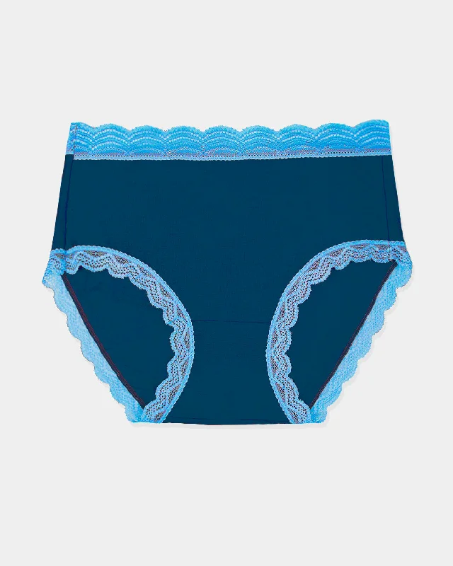 High Rise Brief - Midnight Neon Blue