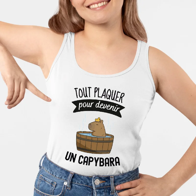 Camisoles for teens -Débardeur Femme Tout plaquer pour devenir un capybara