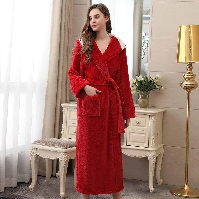Womens robes sleepwear soft comfortable-Robe de Chambre Femme<br> Rouge
