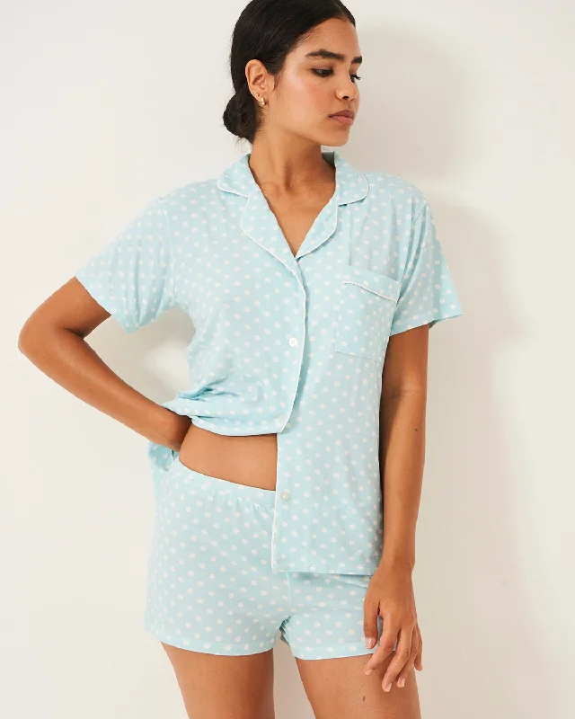 Women's pajama sets that are unforgettable memorable -Short Pajama Set - Blue Polka Dot Women's pajama sets that are unforgettable memorable -Short Pajama Set - Blue Polka Dot
