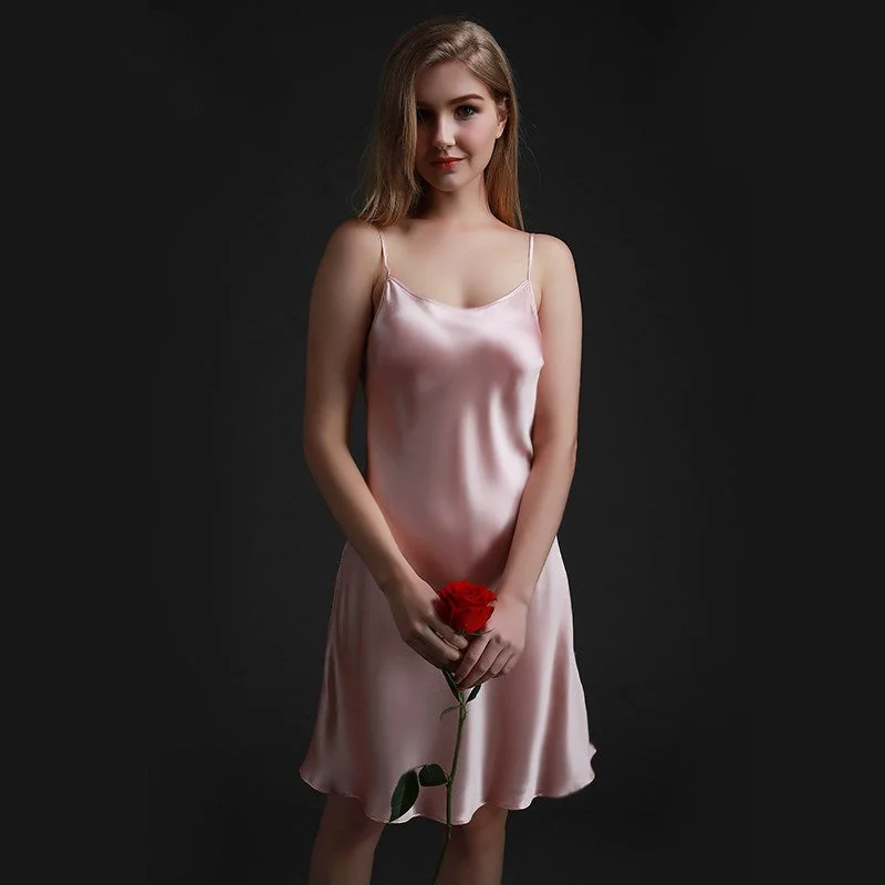Womens nightwear that is breathable cool comfortable -Silk silk pajamas women summer suspenders nightdress