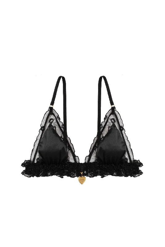 Where Can I Get The Best Straps For Sexy Lingerie-NOIR Triangle Bra With Satin and Pendant Where Can I Get The Best Straps For Sexy Lingerie-NOIR Triangle Bra With Satin and Pendant
