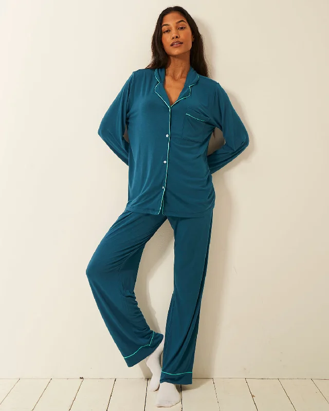 Women's pajama sets for the perfect outfit stylish -Long Pajama Set - Teal