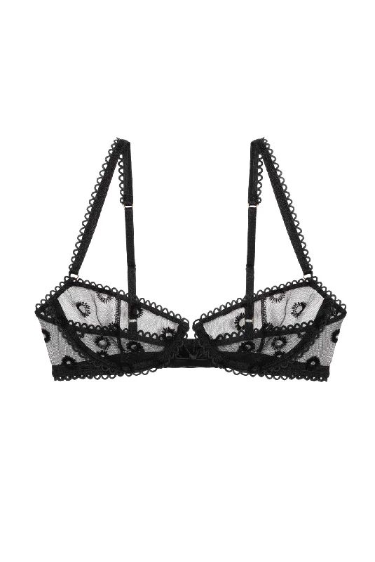 Lingerie sets for everyday-NOIR Underwire Bra With Satin Bow