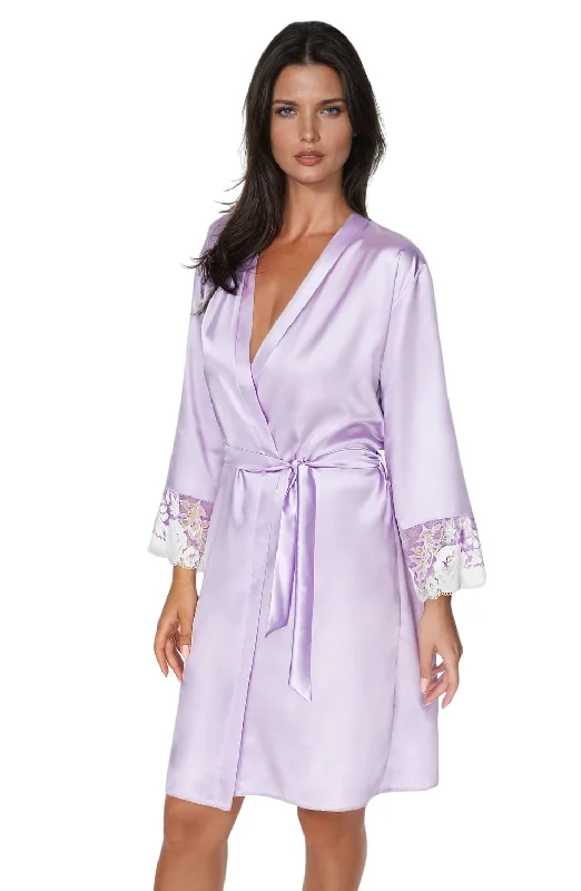 Womens hooded robes fleece cozy warmth-Irall Andromeda Dressing Gown Lavender