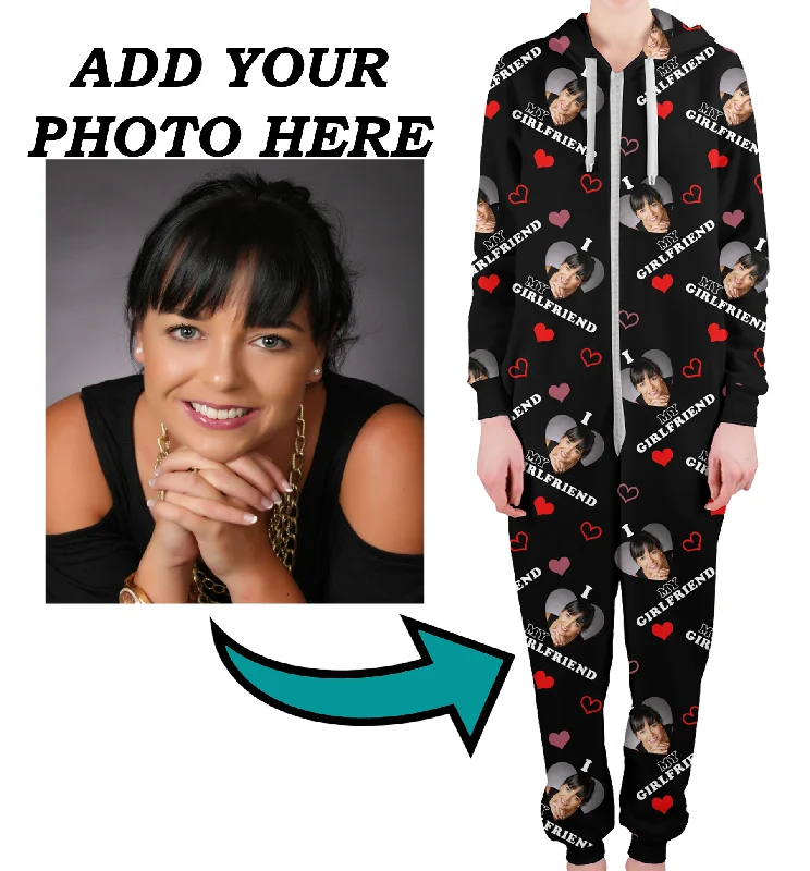 Women's pajama sets for year round comfort versatile -Custom Adult Onesie Pajamas | Personalized Face On I Love My Girlfriend, Wife, Husband, Boyfriend, Dog Jumpsuit Pajamas Women's pajama sets for year round comfort versatile -Custom Adult Onesie Pajamas | Personalized Face On I Love My Girlfriend, Wife, Husband, Boyfriend, Dog Jumpsuit Pajamas