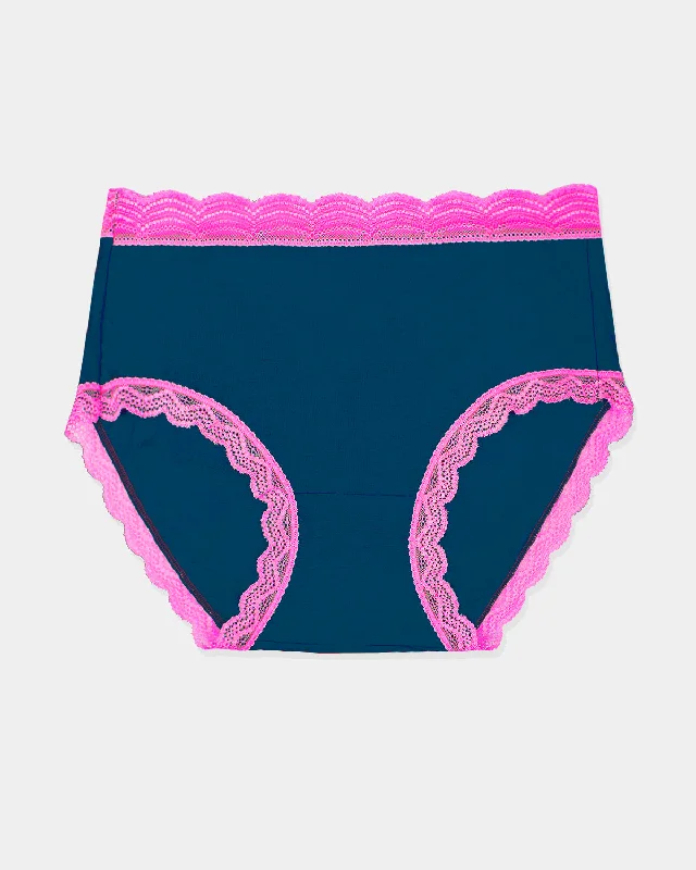 High Rise Brief - Midnight Neon Pink