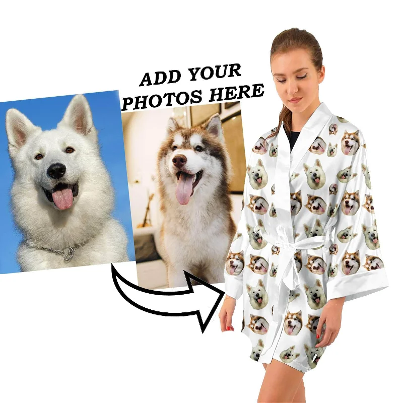 Women's pajama sets for a special someone gift -Custom Photo Robe Kimono | Personalized Face On Satin Robe Women's pajama sets for a special someone gift -Custom Photo Robe Kimono | Personalized Face On Satin Robe