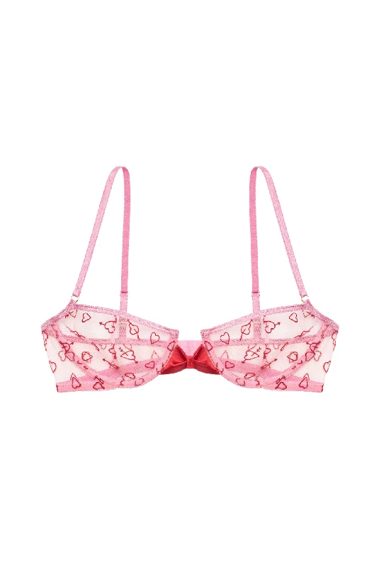 Lace trim lingerie sets delicate -COEUR Underwire Bra with Silk