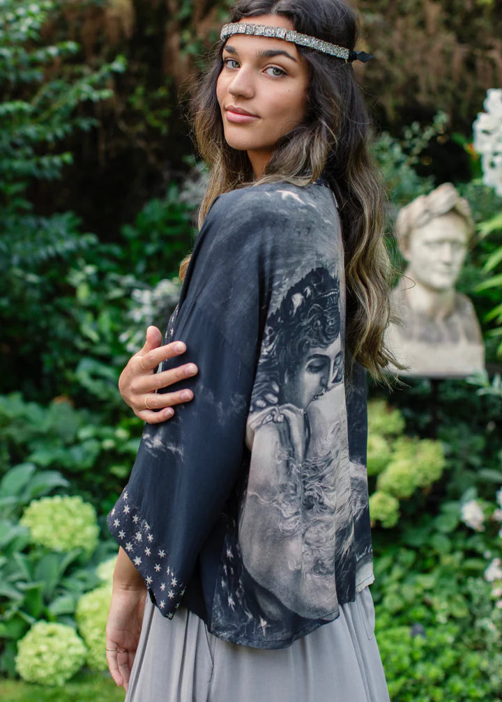 Womens robes sleepwear soft comfortable-Market of Stars Love Conquers All Kimono