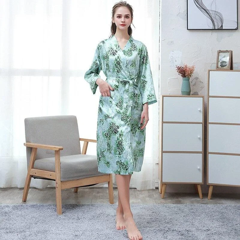 Womens Robe sets with long sleeves -Peignoir Femme<br> Turquoise