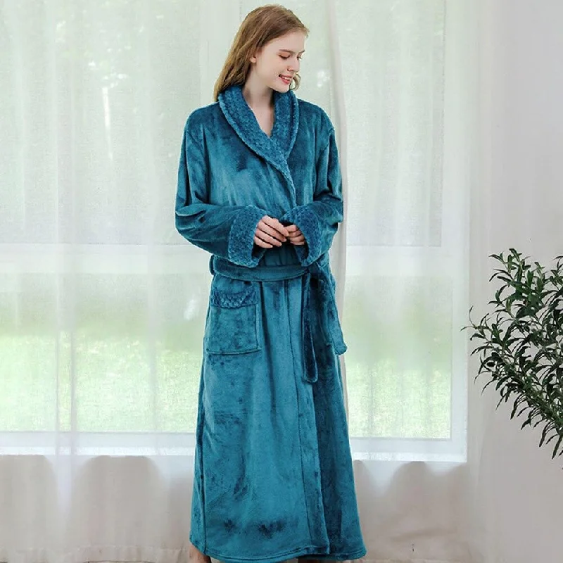 Womens Robes and wool -Robe de Chambre Femme<br> Turquoise