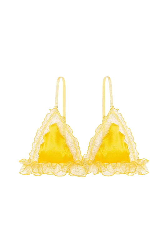 Crotchless panties lingerie sets for fun -MIMOSA Triangle Bra with Silk