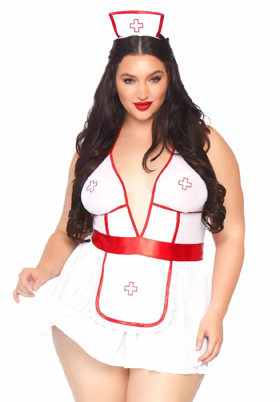 High waisted lingerie set for tummy control -3 Piece Nightshift Nurse