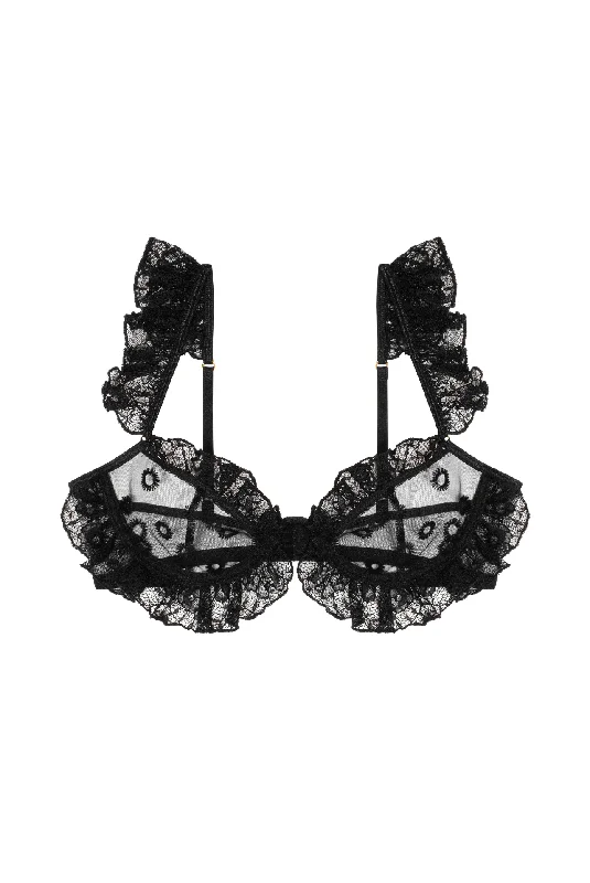 Lingerie sets for big girls -NOIR Demi Underwire Bra With Frills