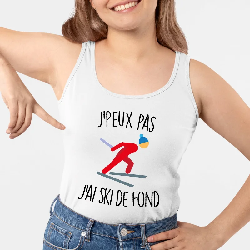 Racerback tanks for women athletic -Débardeur Femme J'peux pas j'ai ski de fond