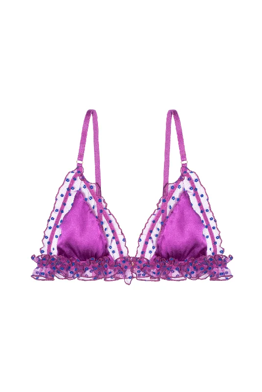 Lace lingerie sets for women anniversary gift -PETUNIA Triangle Bra with Silk