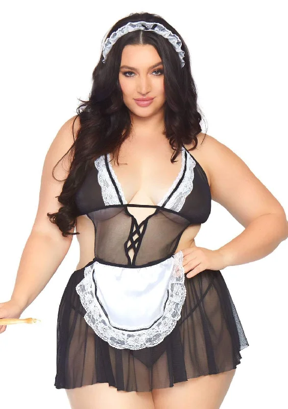 Lingerie for apple body shape broad shoulders -3 PC Fantasy French Maid