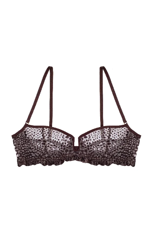 "red lace bodysuit near me"PANTHÈRE Underwire Bra With Frills and Satin