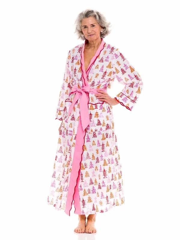 Womens robes spa quality for pampering-Pink Pagoda Classic Robe