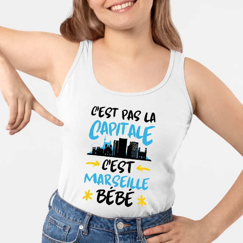 Affordable and durable tanks -Débardeur Femme C'est pas la capitale c'est Marseille bébé Affordable and durable tanks -Débardeur Femme C'est pas la capitale c'est Marseille bébé