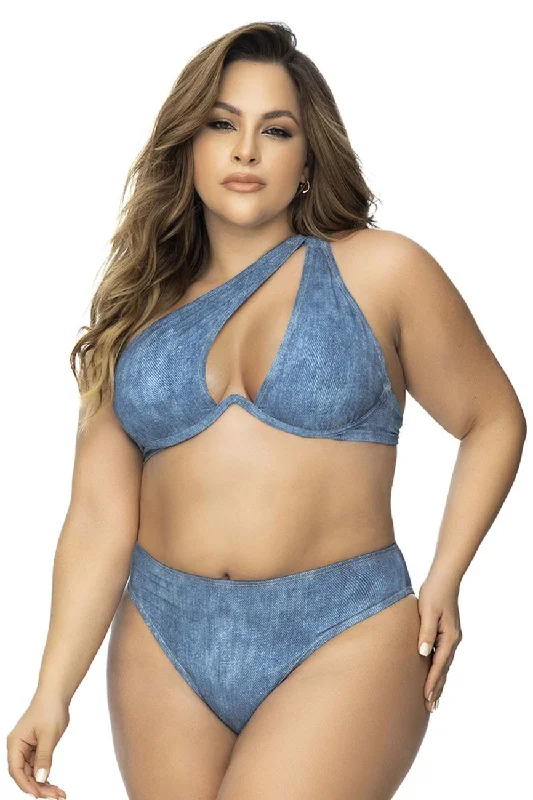 Sustainable and ethical sexy lingerie -Mapale 67079X Underwired Two Piece Swimsuit Color Blue Chambray