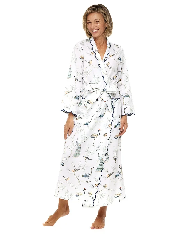 Womens Robe sets that are organic -Birds of a Feather Print Classic Robe
