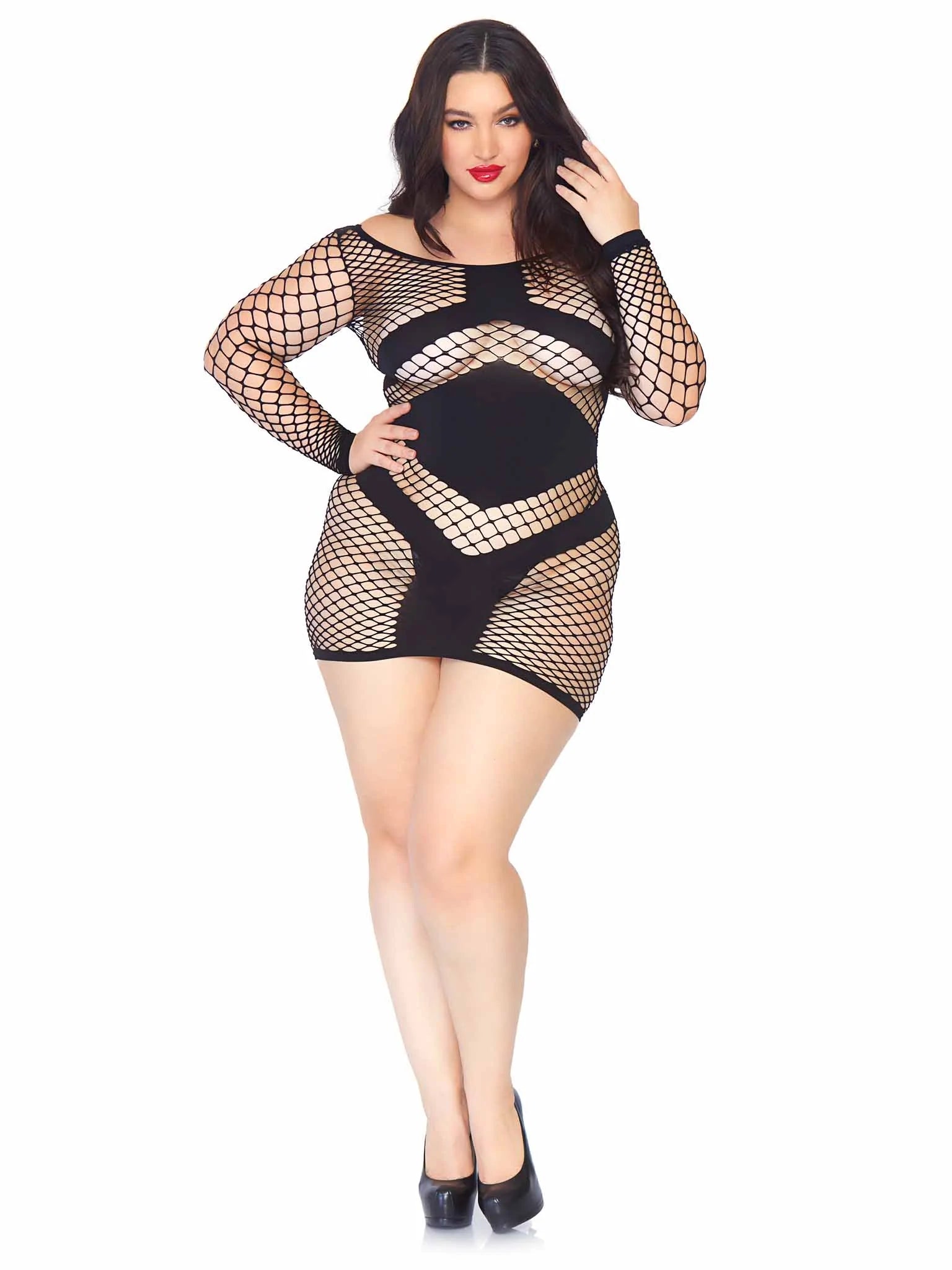 Are there any sustainable options for sexy lingerie? -Take Charge Plus Fishnet Dress Are there any sustainable options for sexy lingerie? -Take Charge Plus Fishnet Dress