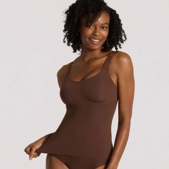 How much are affordable tank tops in 2024?-Structured Scoop Bra Tank Umber