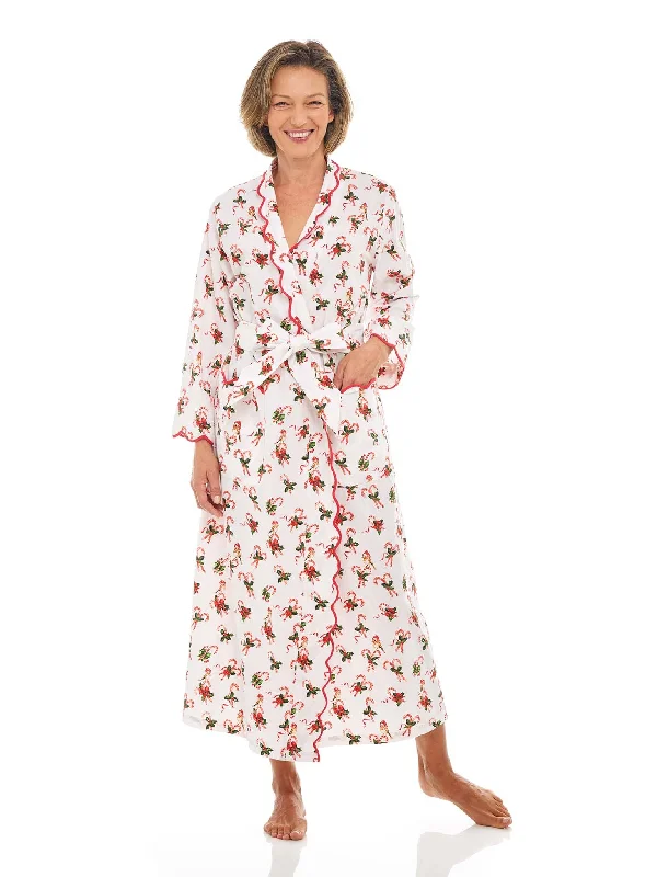 Womens Robe sets with terry cloth-Candy Cane Classic Robe
