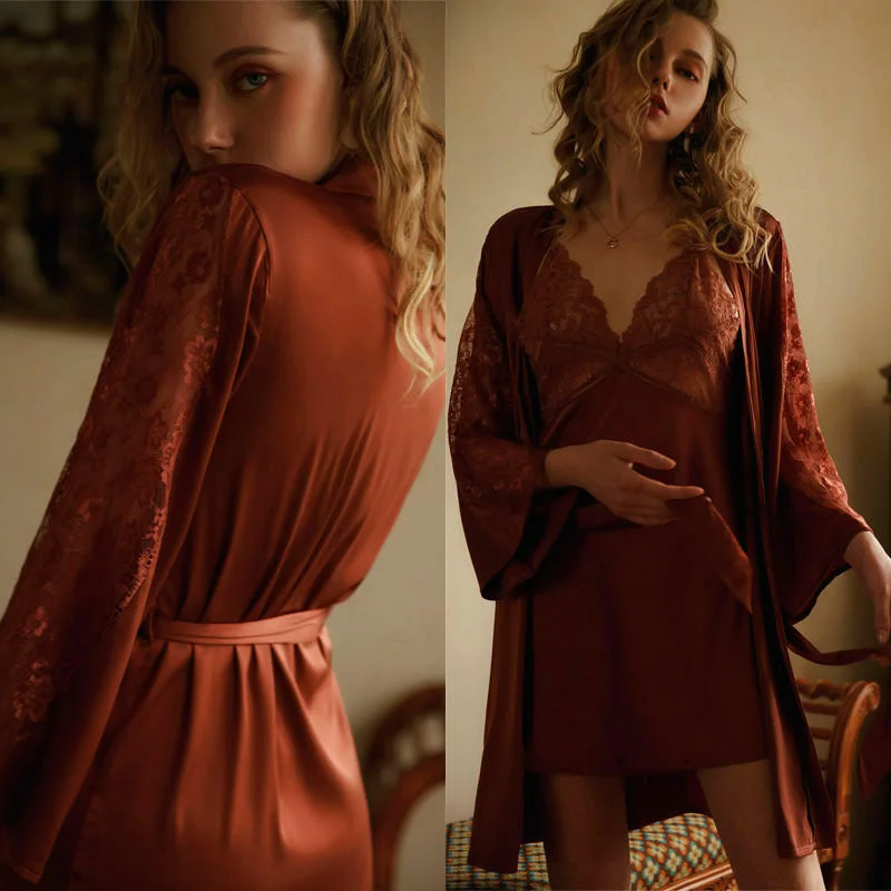 Womens nightwear for post surgery comfort gentle -Sexy pajamas women summer lace suspender nightdress
