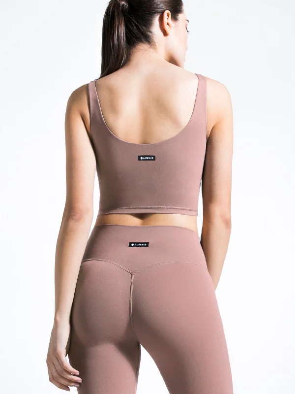 When to wear a camisole vs a tank top? -U NECK NUDE TANK, ASH MAUVE