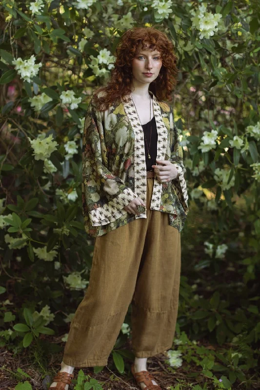 Womens Robes and Cotton Terry-Market Of Stars I Dream In Flowers Cropped Kimono