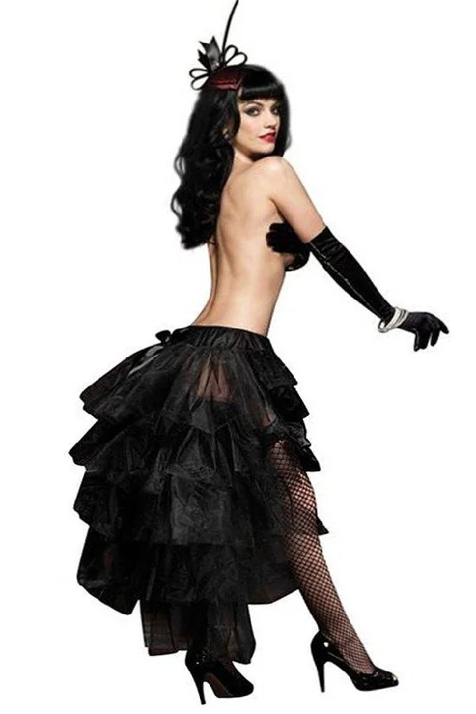 Rhinestone sexy lingerie glamorous -Tulle Bustle with Satin Bow Accents