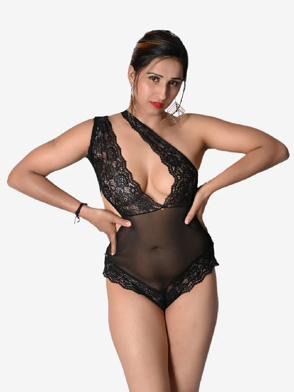Womens nightwear that is stylish fashionable trendy -Velvi Figure Sexy Black Teddy Lingerie Womens nightwear that is stylish fashionable trendy -Velvi Figure Sexy Black Teddy Lingerie