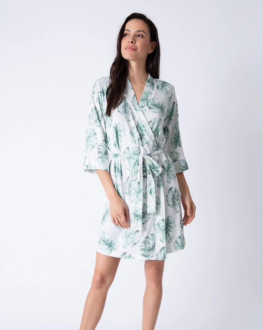 Womens robes for women over 50 classic style-PJ Salvage Hawaiian Lotus Robe