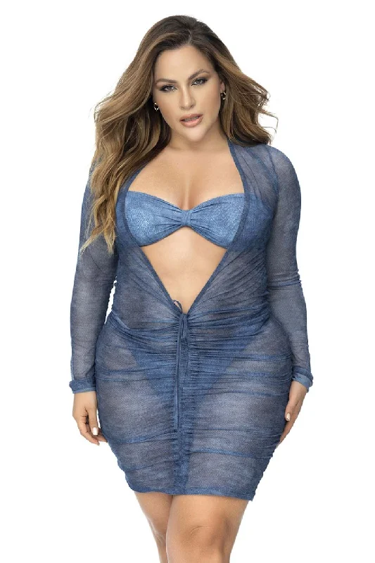 High-quality sexy lingerie that lasts -Mapale 47012X Beach Dress Cover Up Color Blue Chambray