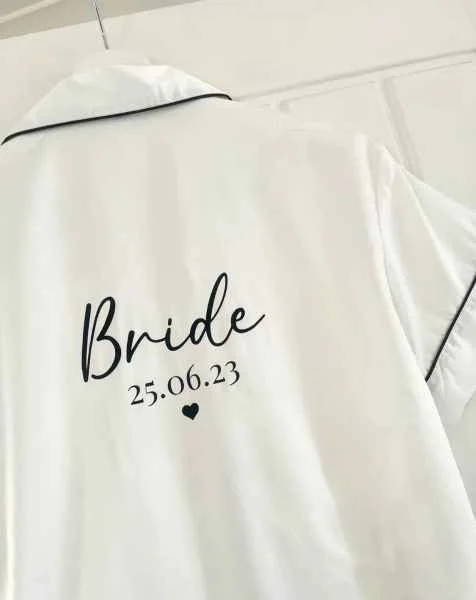 Women's pajama sets that are affordable budget friendly -Bride White Short Satin Pyjama Set Women's pajama sets that are affordable budget friendly -Bride White Short Satin Pyjama Set