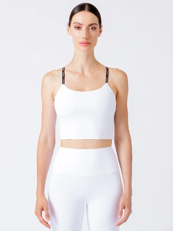 Plus size camisoles with support -CT LOGO TANK, WHITE