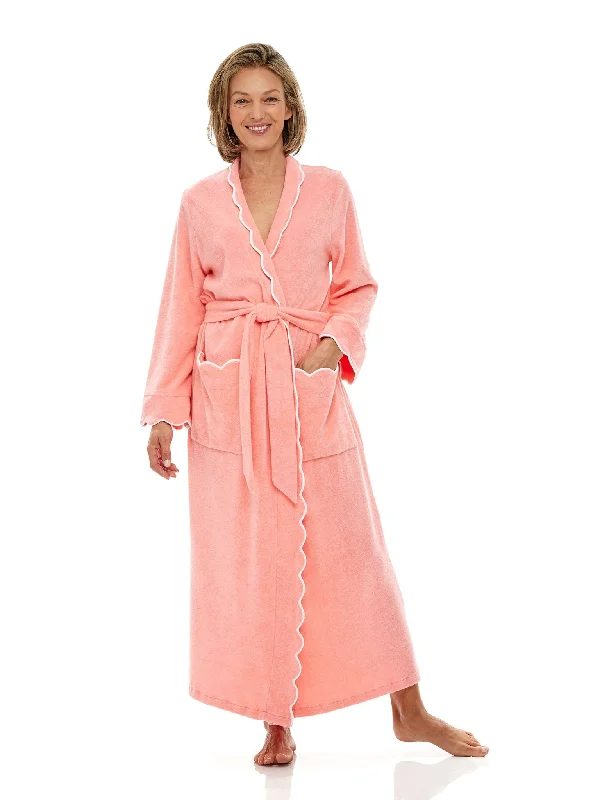 Womens Robe sets that are comfortable -Coral French Terry Classic Robe