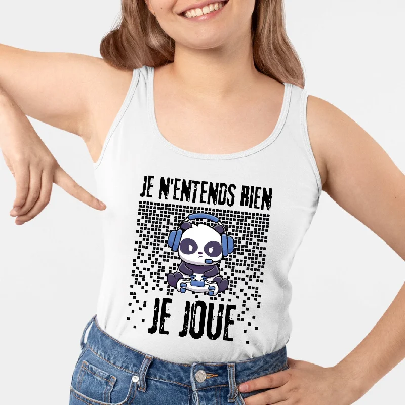 When to wear a workout tank top?-Débardeur Femme Je n'entends rien je joue