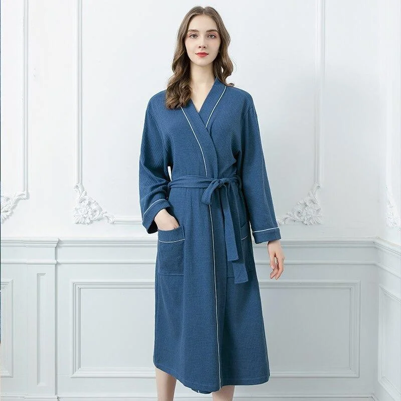 Womens Robes Wool blend -Peignoir Femme<br> Bleu