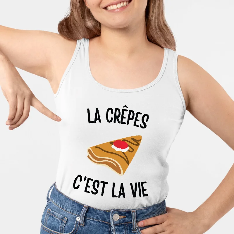 Built in bra camisoles for support -Débardeur Femme Les crêpes c'est la vie