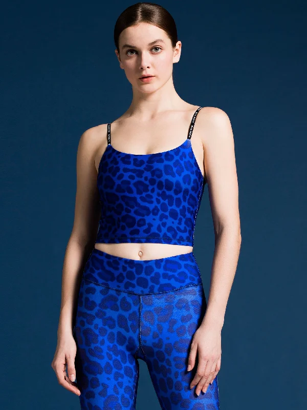 Layering camisoles for winter -CT LOGO TANK, BLUE LEOPARD