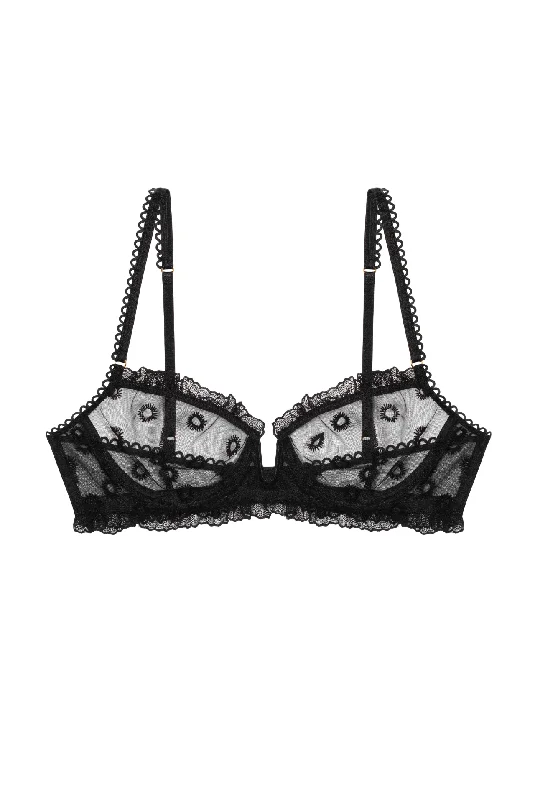 Lingerie sets for petite women -NOIR U-shaped Underwire Bra With Frills