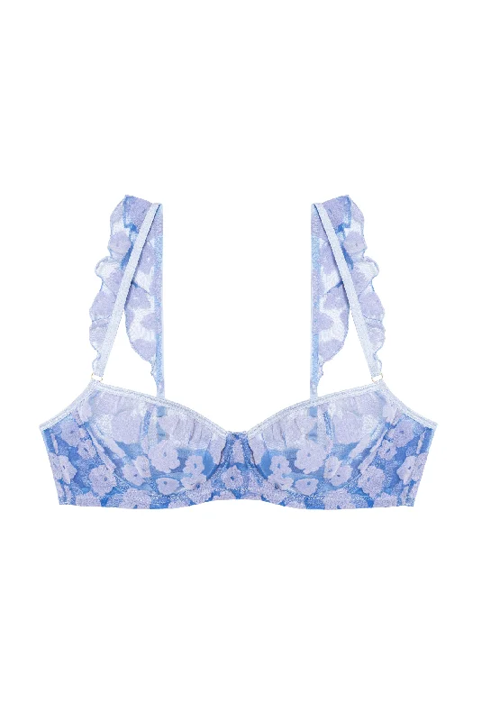 "black lace high waisted panties"-PIVOINE Underwire Bra With Frills